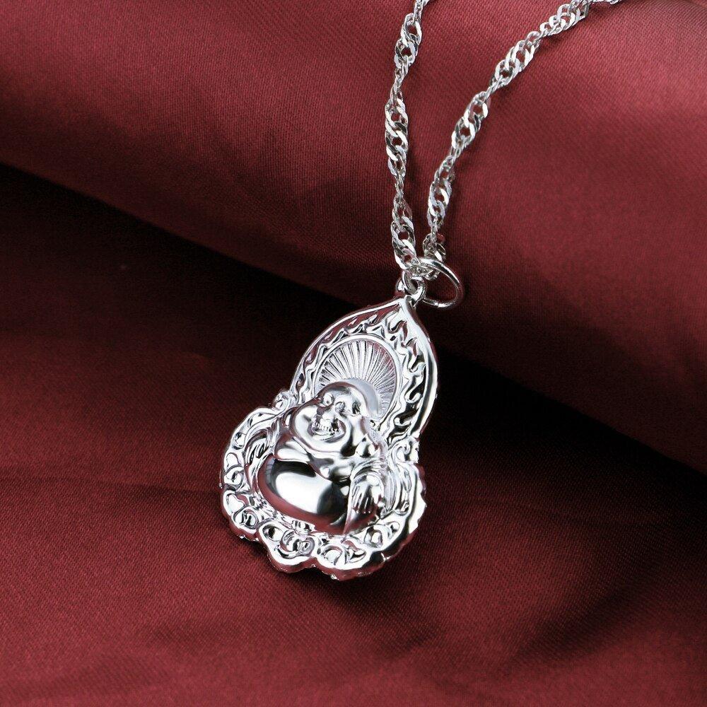 Collier Bouddha flamme en argent 925