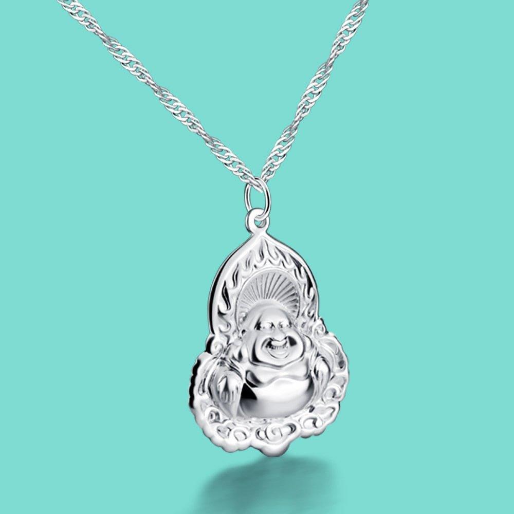 Collier Bouddha flamme en argent 925 - MonPendentif