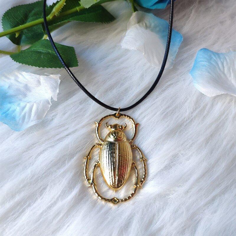 Collier en corde avec pendentif scarabée géant - MonPendentif