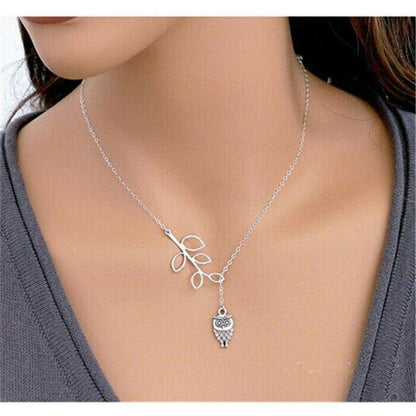 Collier floral pendentif chouette - MonPendentif