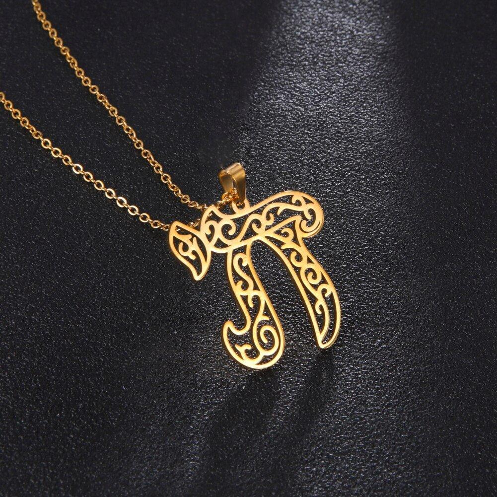 Collier juif alphabet plaqué or / argent - MonPendentif