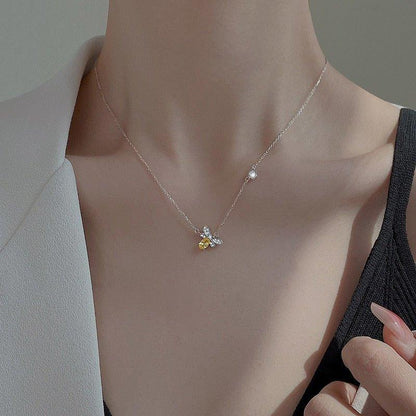 Collier pendentif abeille pierre argent 925