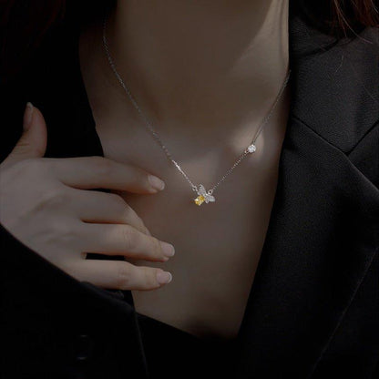 Collier pendentif abeille pierre argent 925