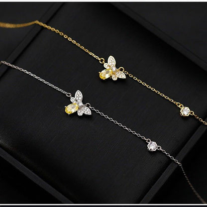 Collier pendentif abeille pierre argent 925
