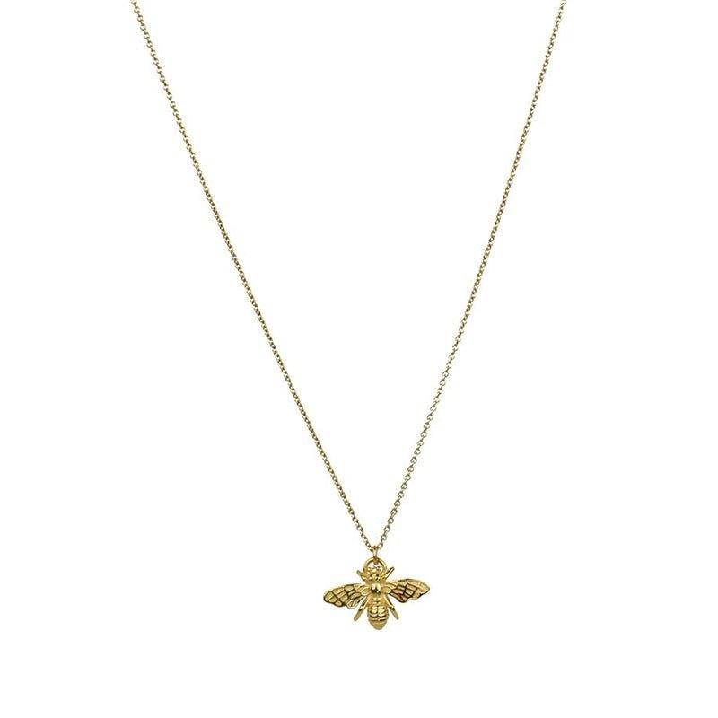 Collier pendentif abeille relief argent 925 / plaqué or - MonPendentif