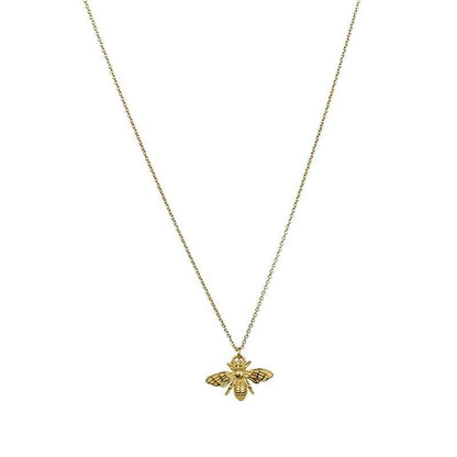 Collier pendentif abeille relief argent 925 / plaqué or - MonPendentif