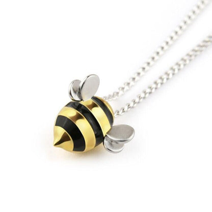 Collier pendentif abeille rond or / argent - MonPendentif