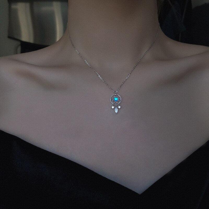 Collier pendentif attrape rêve argent 925 pierre précieuse