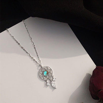 Collier pendentif attrape rêve argent 925 pierre précieuse