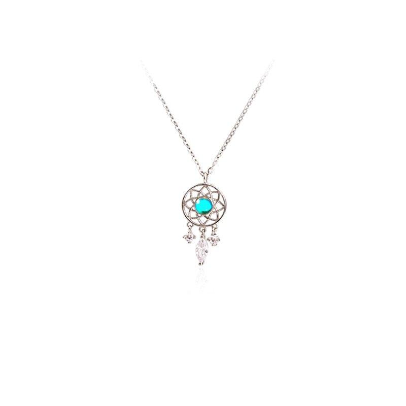Collier pendentif attrape rêve argent 925 pierre précieuse - MonPendentif