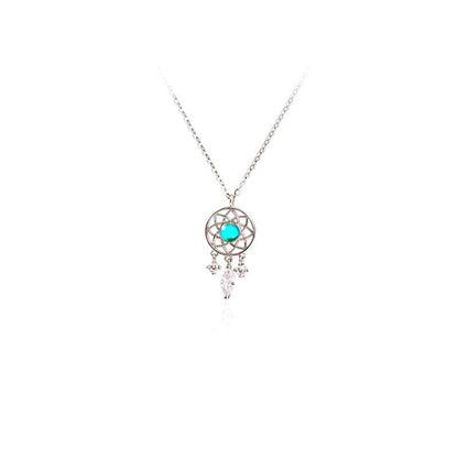 Collier pendentif attrape rêve argent 925 pierre précieuse - MonPendentif