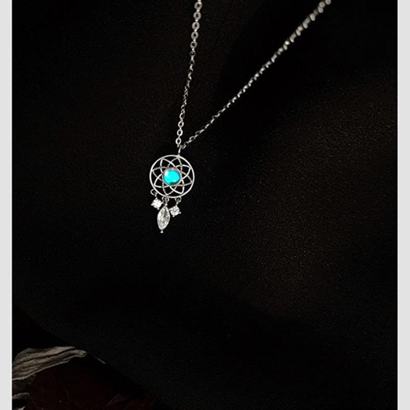 Collier pendentif attrape rêve argent 925 pierre précieuse