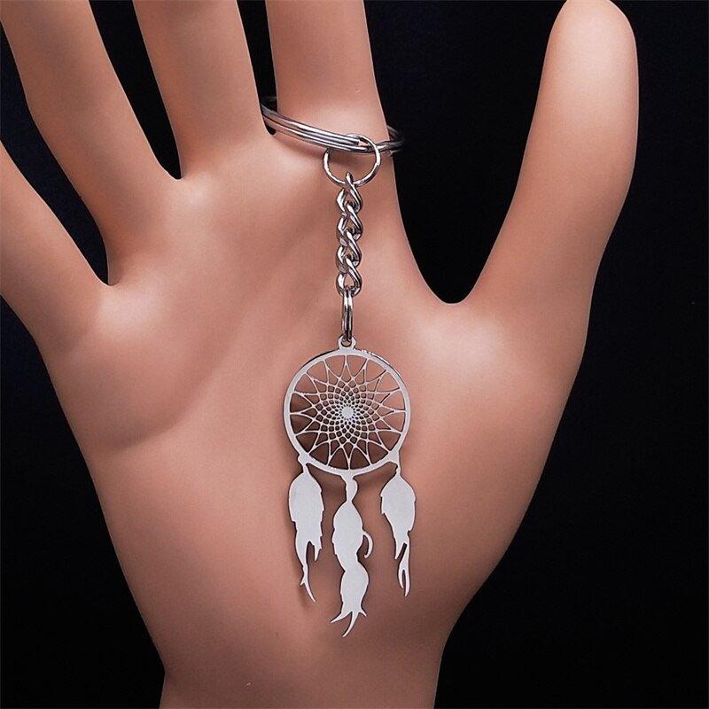 Collier pendentif attrape rêve long chaîné épaisse plaqué or - MonPendentif