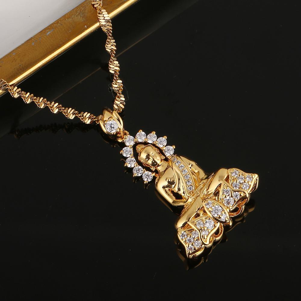 Collier pendentif bouddhiste tibétain en strass