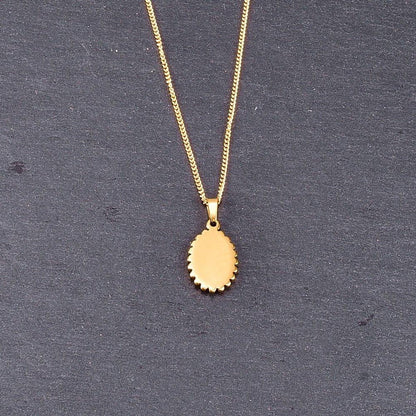 Collier pendentif camée portrait baroque en or pur 18k