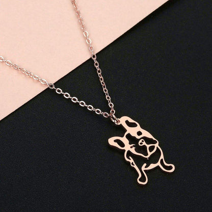 Collier pendentif chien Bulldog plaqué or / argent - MonPendentif