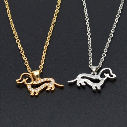 Collier pendentif chien cristal