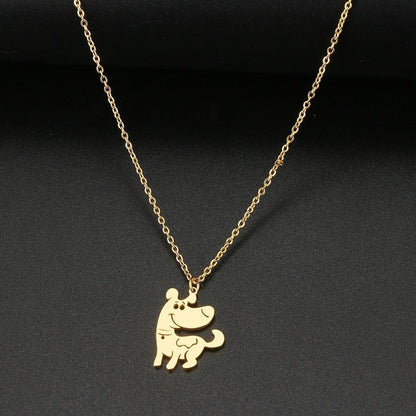Collier pendentif chien mignon plaqué or / argent - MonPendentif
