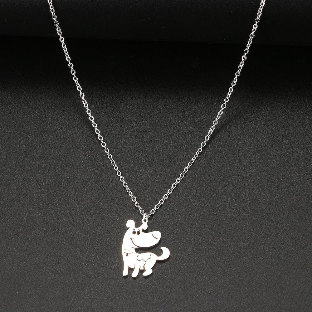 Collier pendentif chien mignon plaqué or / argent - MonPendentif
