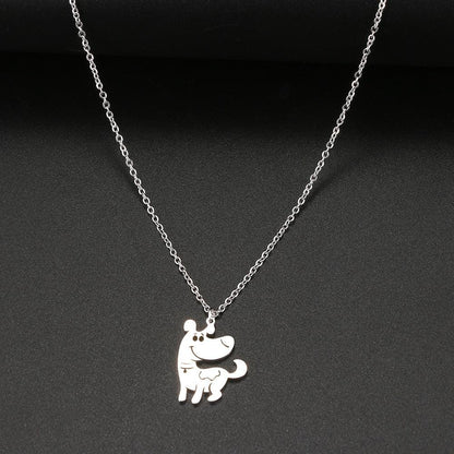 Collier pendentif chien mignon plaqué or / argent - MonPendentif