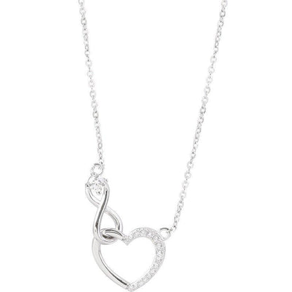 Collier pendentif coeur et infini plaqué argent