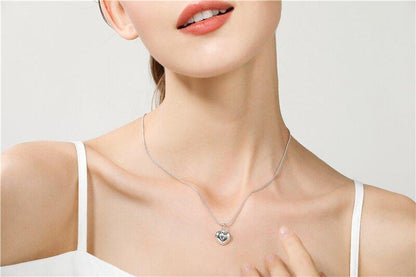 Collier pendentif coeur lisse arrondi en argent 925
