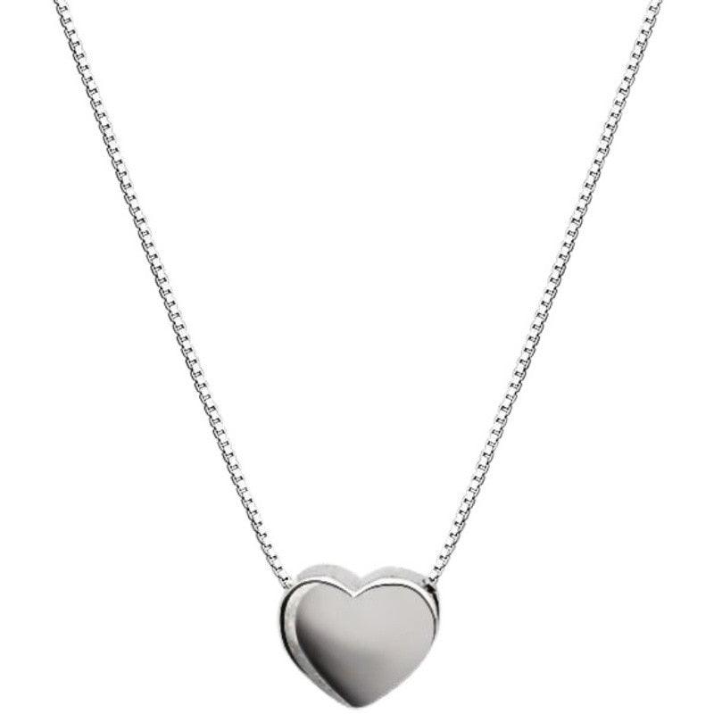 Collier pendentif coeur lisse en argent 925