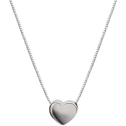 Collier pendentif coeur lisse en argent 925