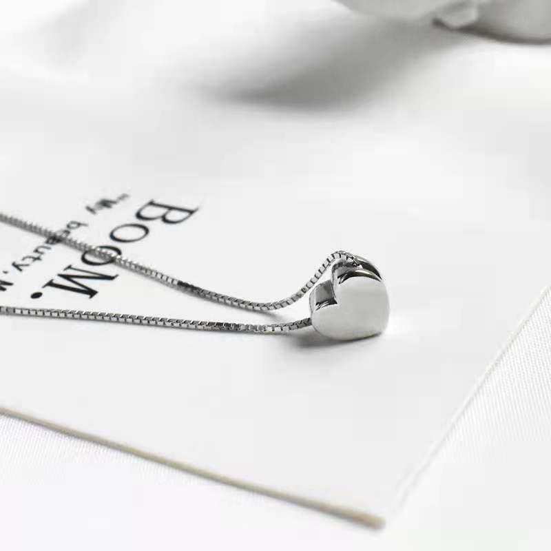 Collier pendentif coeur lisse en argent 925