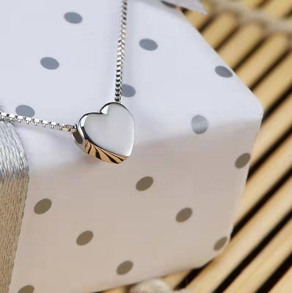 Collier pendentif coeur lisse en argent 925