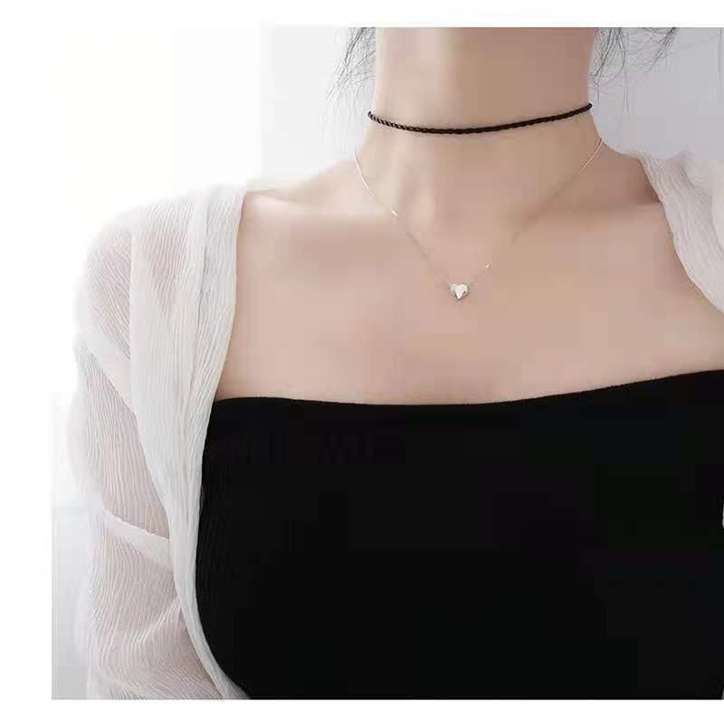 Collier pendentif coeur lisse en argent 925