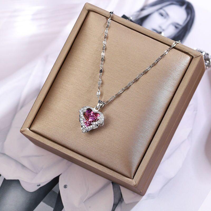 Collier pendentif coeur océan plaqué argent / or / or rose - MonPendentif