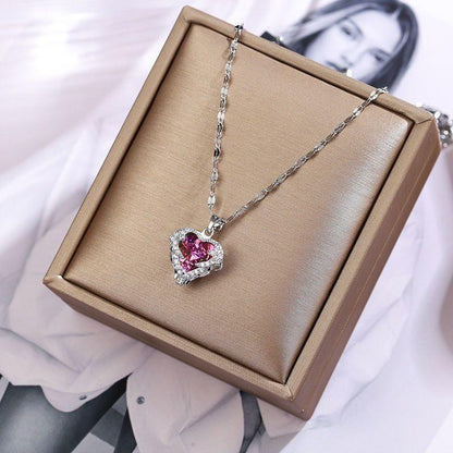 Collier pendentif coeur océan plaqué argent / or / or rose - MonPendentif