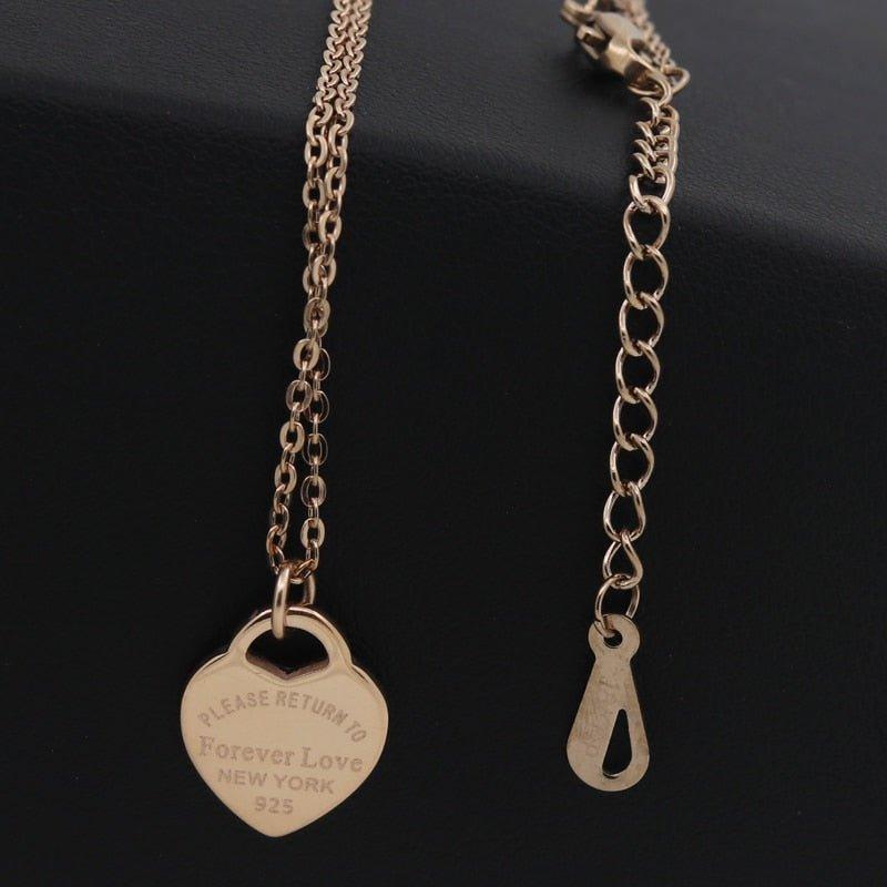 Collier pendentif coeur plat plaqué argent / or / or rose - MonPendentif