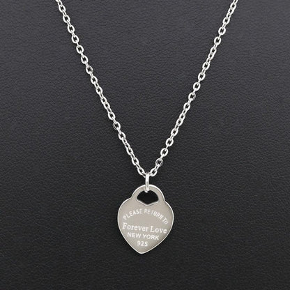 Collier pendentif coeur plat plaqué argent / or / or rose