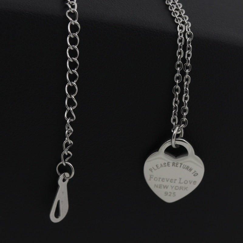 Collier pendentif coeur plat plaqué argent / or / or rose - MonPendentif