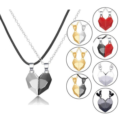 Collier pendentif coeur séparable aimanté