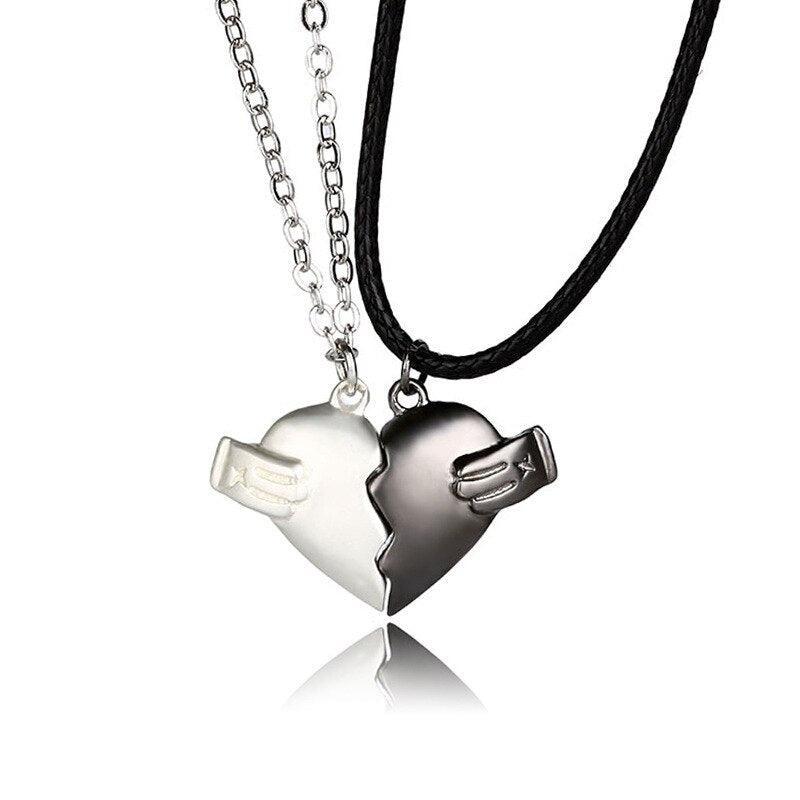 Collier pendentif coeur séparable aimanté
