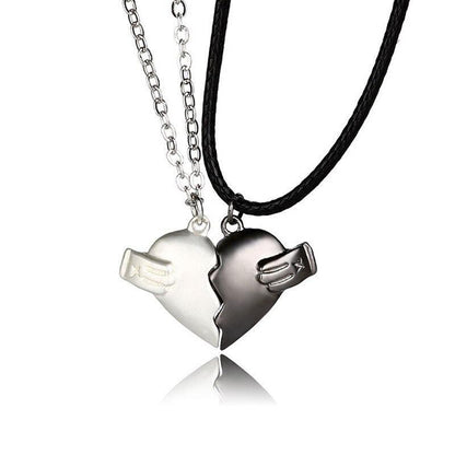Collier pendentif coeur séparable aimanté