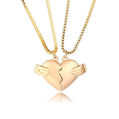 Collier pendentif coeur séparable aimanté