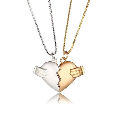 Collier pendentif coeur séparable aimanté