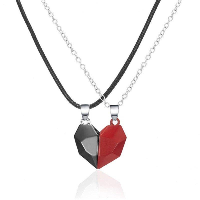 Collier pendentif coeur séparable aimanté - MonPendentif