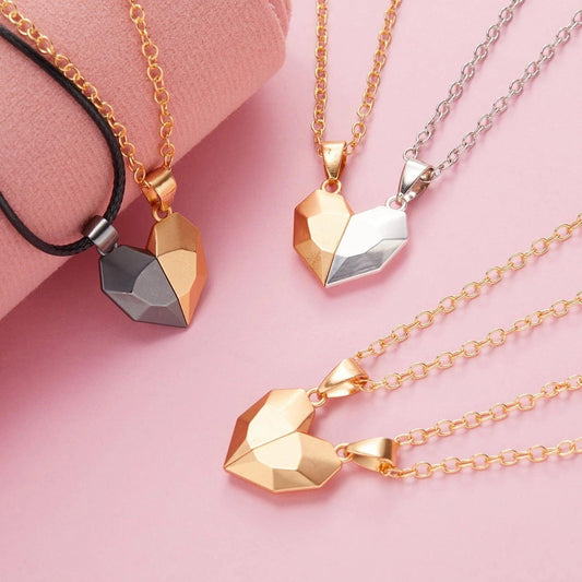 Collier pendentif coeur séparable aimanté