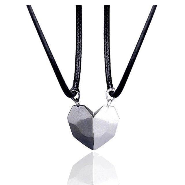 Collier pendentif coeur séparable aimanté - MonPendentif