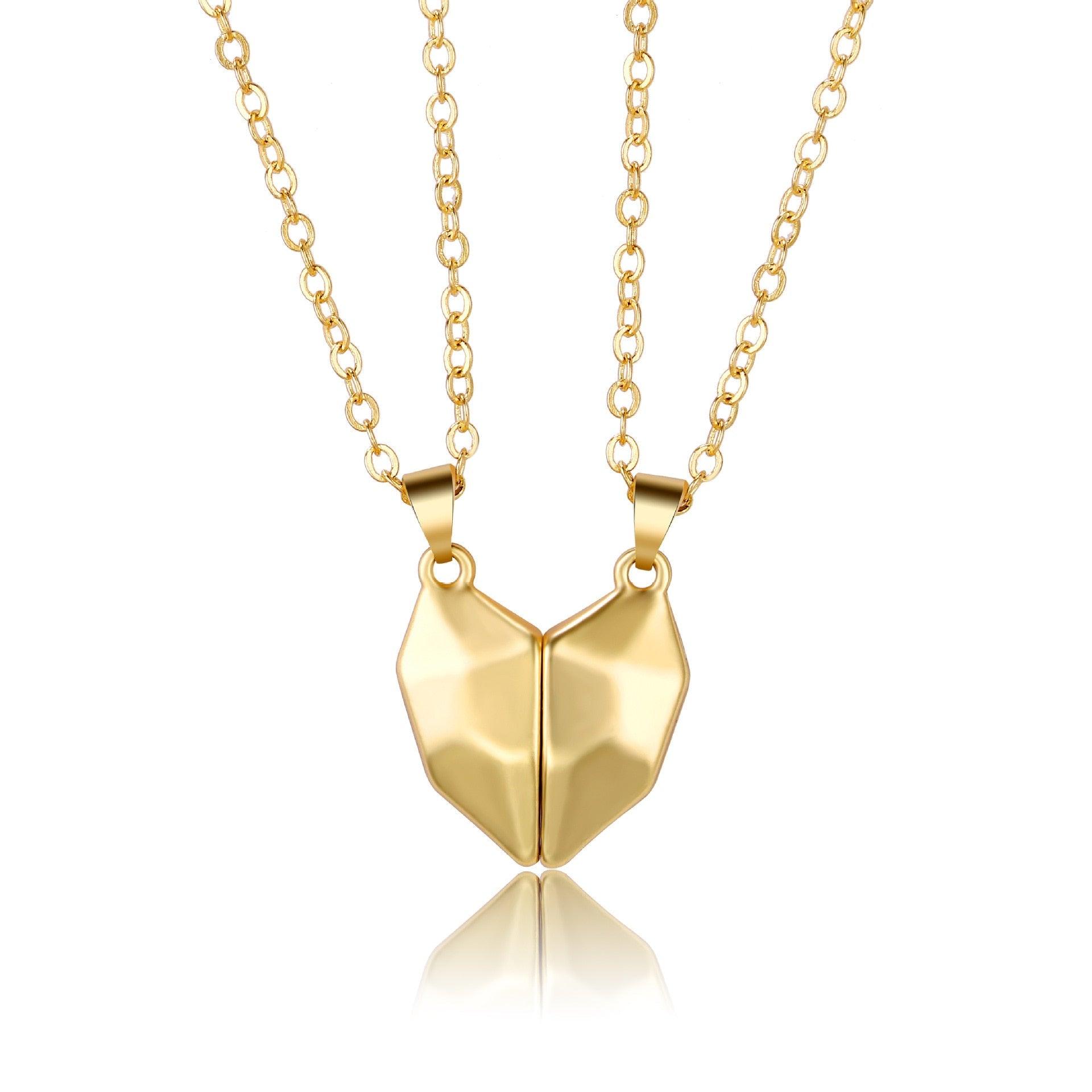 Collier pendentif coeur séparable aimanté - MonPendentif
