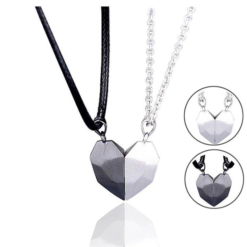 Collier pendentif coeur séparable aimanté
