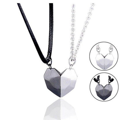 Collier pendentif coeur séparable aimanté
