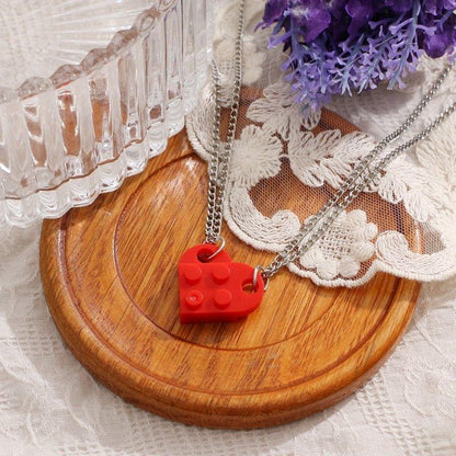 Collier pendentif coeur séparable légo - MonPendentif