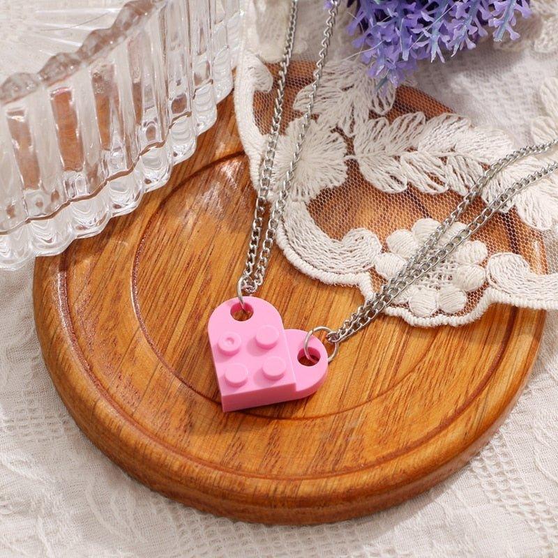 Collier pendentif coeur séparable légo - MonPendentif