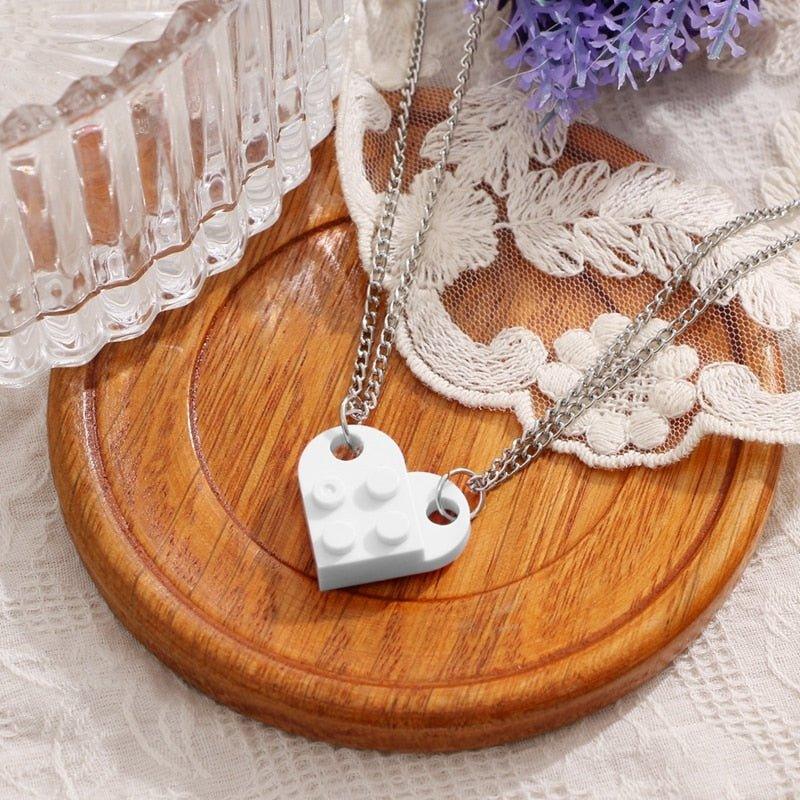 Collier pendentif coeur séparable légo - MonPendentif